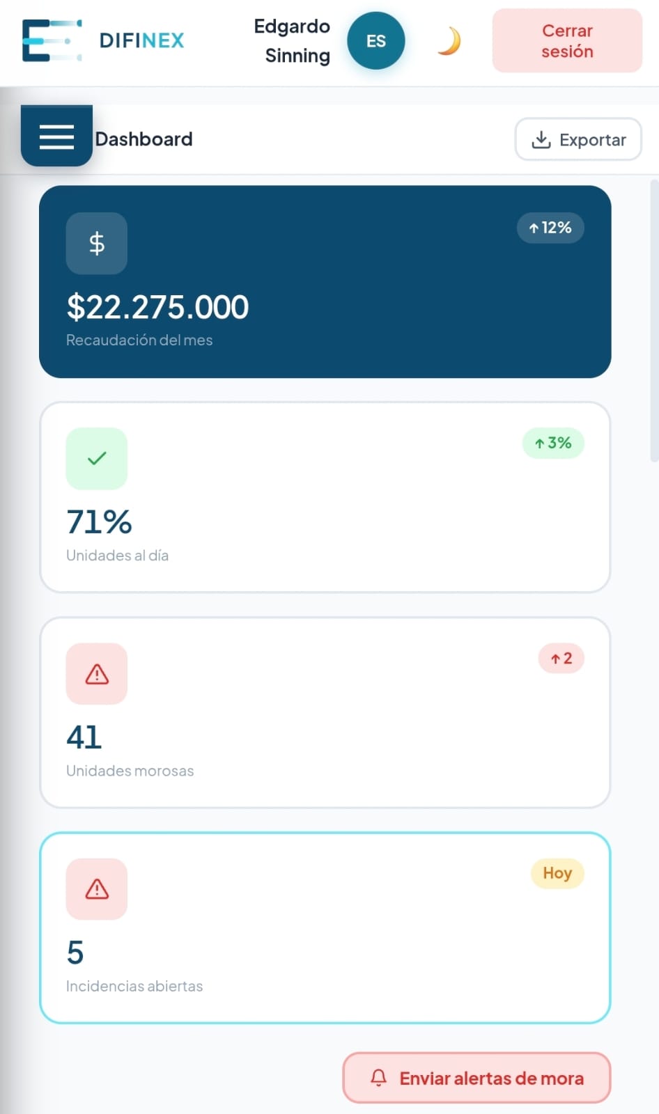 EDIFINEX — Panel Admin